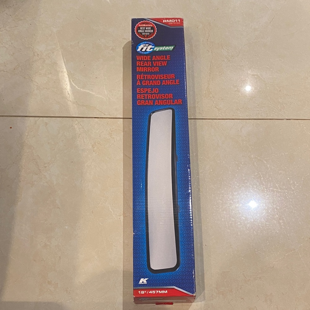 New in Box Fit System 18” Wide Angle Rear View Mirror RM011